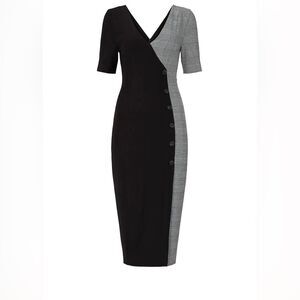 REVOLVE Fame And Partners Women's Everly Houndstooth Sheath Midi Dress - Size 4